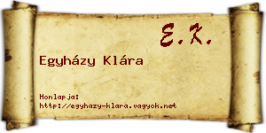 Egyházy Klára névjegykártya