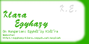 klara egyhazy business card